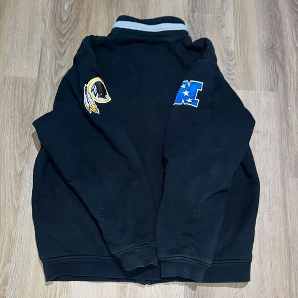 Washington Redskins LOGO Black Sherpa Fleece Full Zipper Vintage Retro Jacket L - Picture 5 of 6
